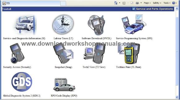 vauxhall TIS workshop manual home page